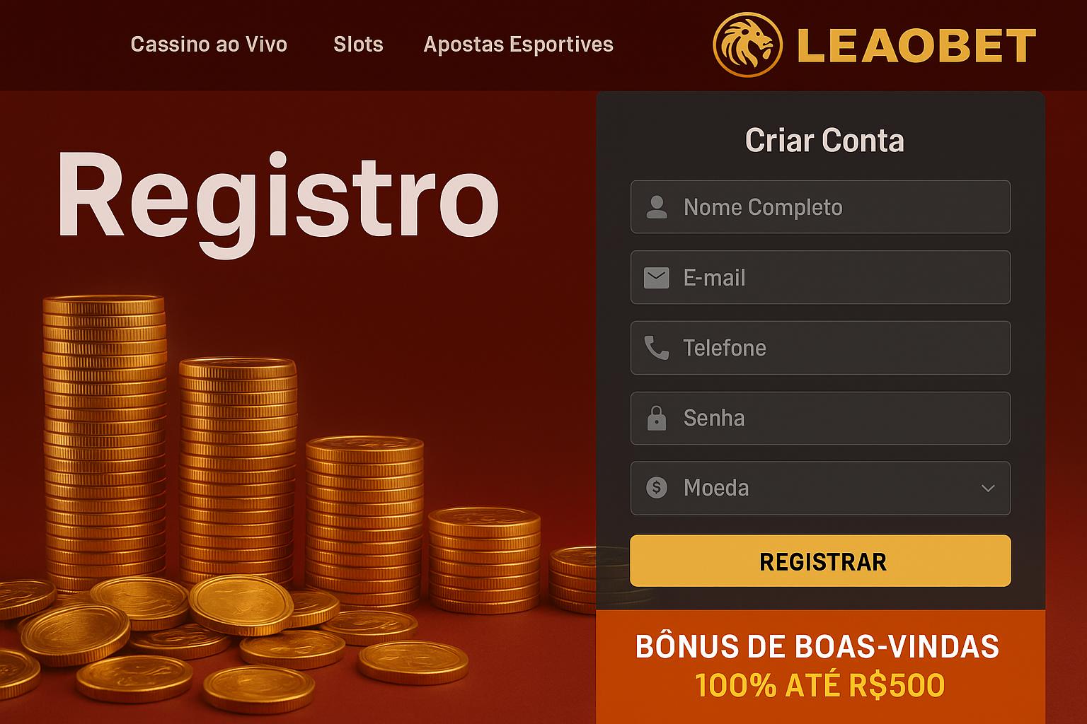 Não Perca tempo, o rRgistro na site LEAOBET